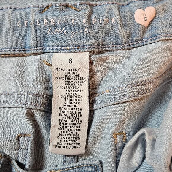 Celebrity Pink Girl's Size 6 Light Wash Skinny Jeans - Picture 3 of 5